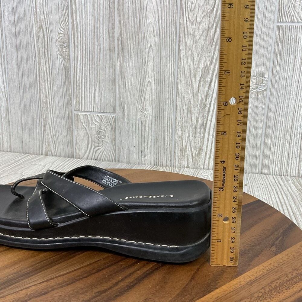 Unlisted Women's Size 11 Crosswinds Black Leather Wedge Slip on Sandals - Picture 10 of 10